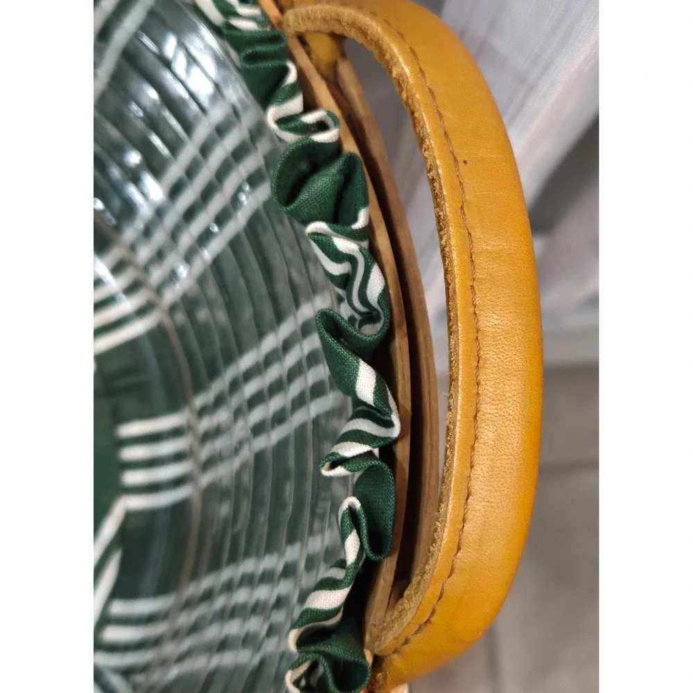 Longaberger 1999 Christmas Collection Popcorn Basket Green Liner Protector 48712